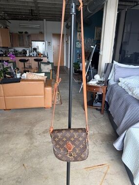 Louis Vuitton Monogram Crossbody Saddle Bag in Brown and Tan